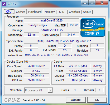 Разгон Intel Core i7-3820