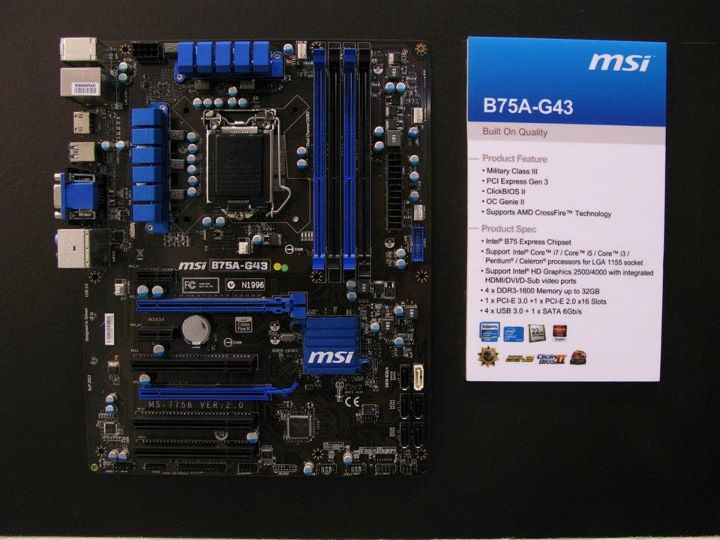 Материнская плата MSI B75A-G43