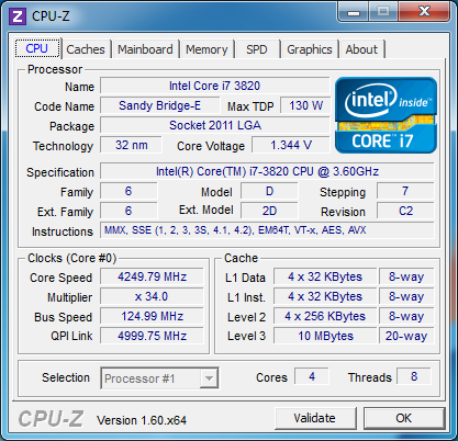 Разгон по шине BCLK процессора Intel Core i7-3820