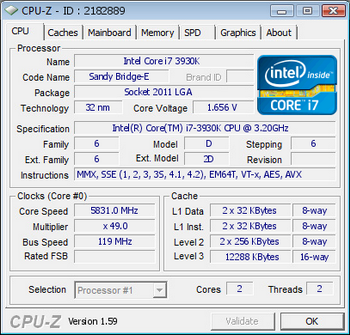 Core i7 3930K был разогнан до 5.8 ГГц